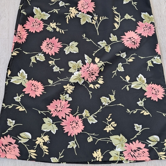 Vintage Carroll Reed Made In Canada Floral Fairy Festival Black Midi Skirt Sz M - Picture 3 of 8